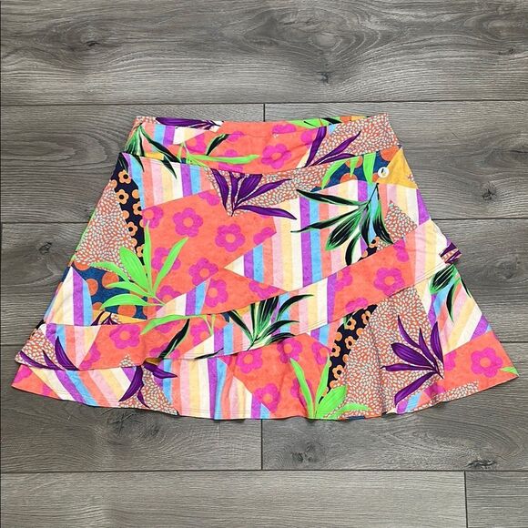 Dona Jo Glide Skort High Rise Multicolor Layered Tennis Golf Skirt‎ Size XL - Picture 1 of 11